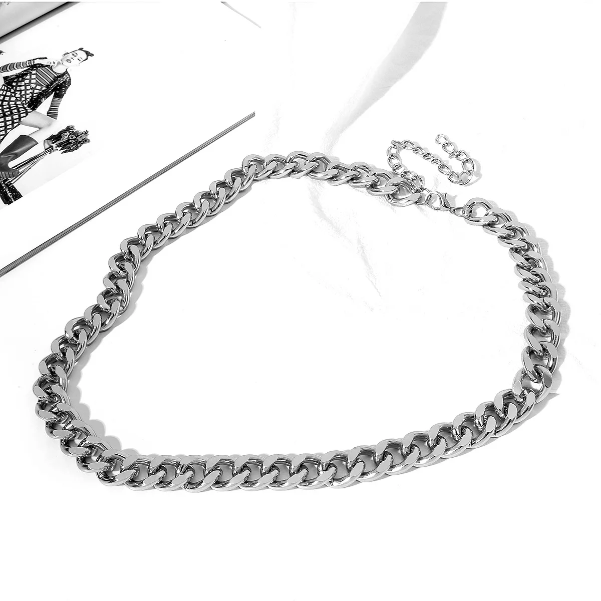 Styel 4Silver Женский модный пояс, высокая талия, Золотая узкая металлическая цепочка, массивная бахрома - Color: Styel 4Silver