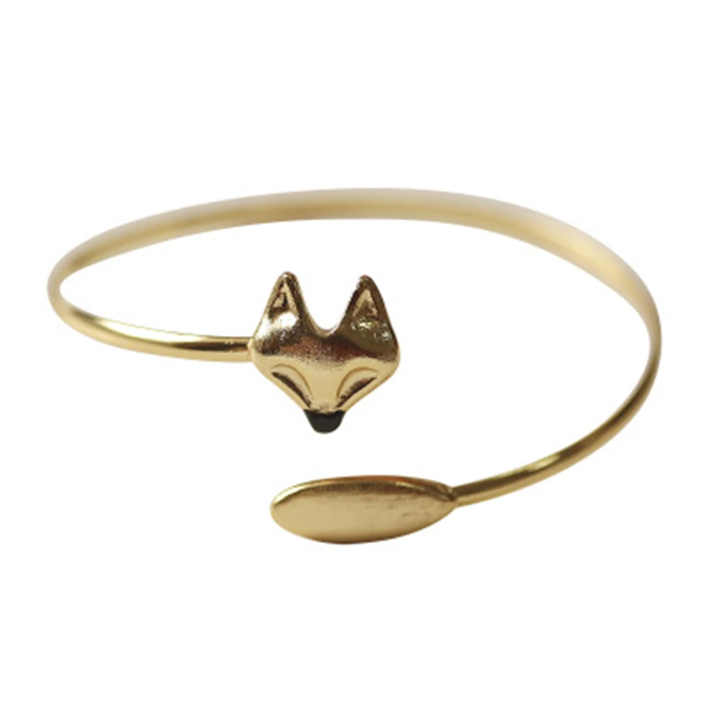 

Gold Color Alloy Cuff Bracelets Bangles Fox Shaped Adjustable Open Bangles&Bracelets Femme Bijoux Women Gift Fashion Jewelry