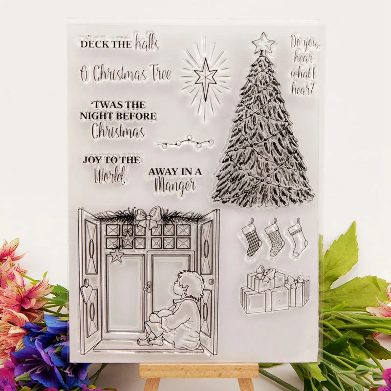 

Clear Stamps for DIY scrapbooking/photo album Decorative Merry Christmas Transparent Silicone clear stamp for Art Handmade Gift