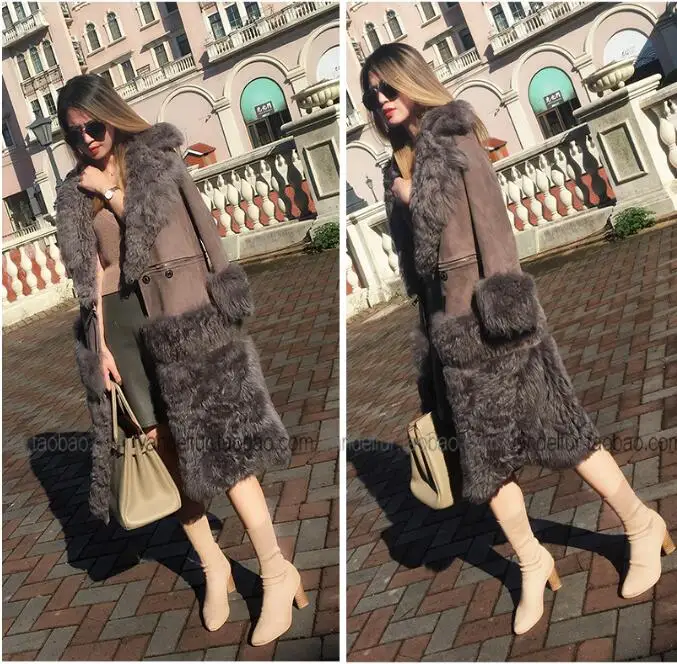 Природный натуральный мех, пальто, женская шерстяная куртка, осенне-зимняя куртка, женская одежда,, корейский Винтаж,, двухсторонние топы, ZT4170