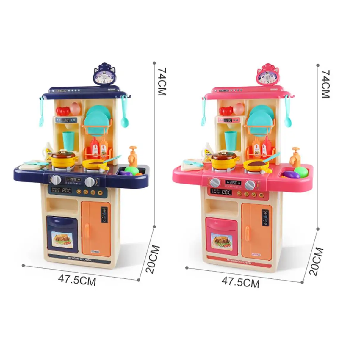 

28Pcs Kids Pretend Play Simulation Kitchen Set Chef Cooking Game Miniature Food Mini Cookware Spray Light Toy Children Gift