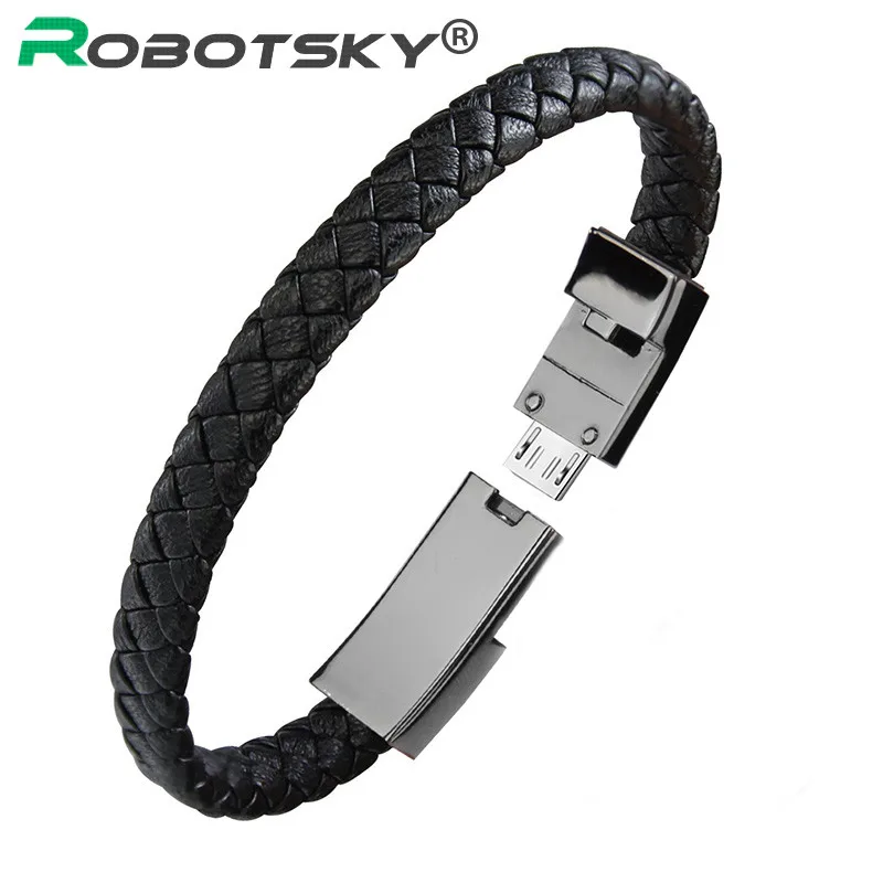 Открытый Портативный кожаный мини USB C Micro USB браслет Зарядное устройство для синхронизации данных и зарядки шнур синхронизации для Android Тип-C телефонный кабель