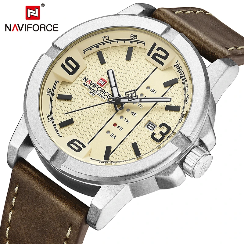 Часы наручные NAVIFORCE Мужские кварцевые брендовые модные повседневные