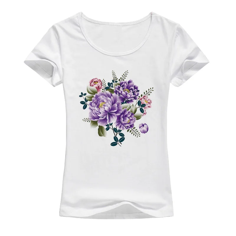 Женская футболка с цветами пиона красивая модная летняя стильная рубашка
