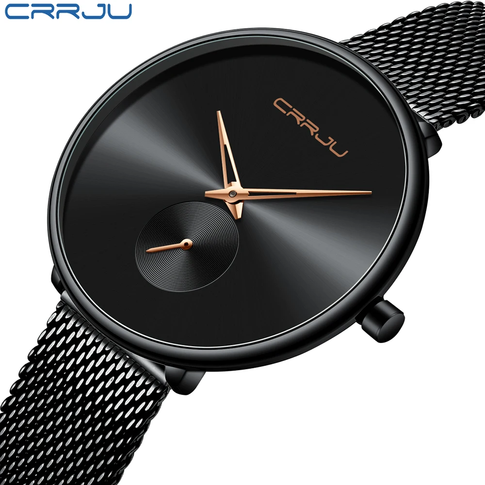 Часы CRRJU женские кварцевые люксовые брендовые простые водонепроницаемые