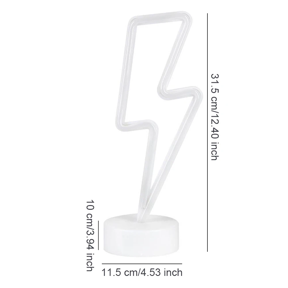 

LED Home Neon Lightning Shaped Sign Neon Fulmination Light USB Decorative Light Wall Decor for Kids Baby Room Wedding Party