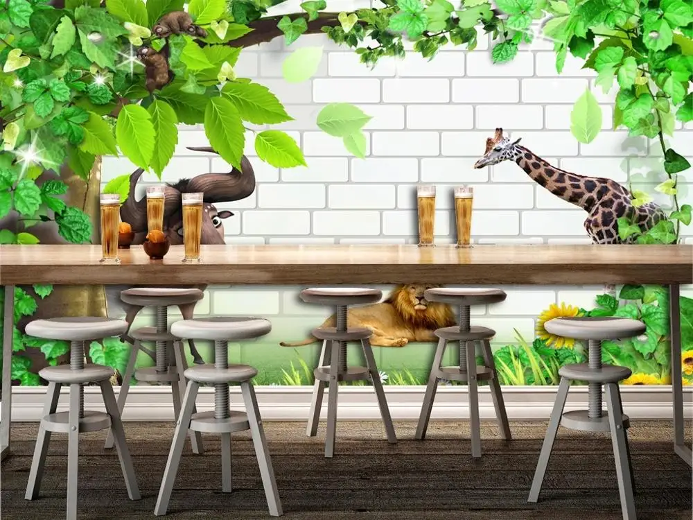 

New Custom 3D Large Mural Wallpaper HD hand painted personality Cattle cartoon children's room TV Background living Bedroom