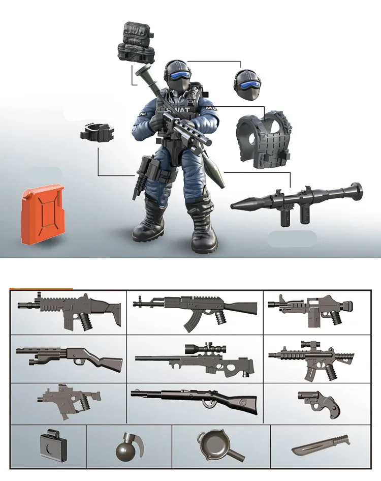 4 шт. Детский конструктор военная армия Второй мировой войны|Игровые фигурки и