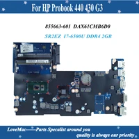 high quality 855663 601 for hp probook 440 430 g3 laptop motherboard dax61cmb6d0 x61c sr2ez i7 6500u ddr4 2gb 100 tested