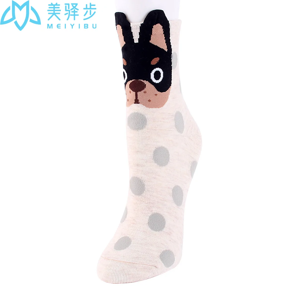 12 Pcs Per Set Fashion New Cute Dog Comfortable Polka Dot Female Socks Korean Version Cartoon Socks Female Factory