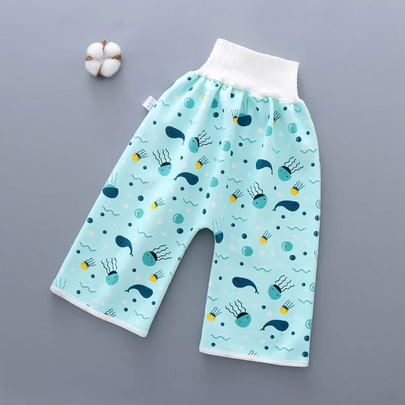 Almohadilla impermeable para dormir de 0 a 12 a&ntilde;os, falda de pa&ntilde;al de algod&oacute;n de cintura alta, pantalones de entrenamiento para ni&ntilde;os, pa&ntilde;al de tela reutilizable para beb&eacute;, gran vendedor-2