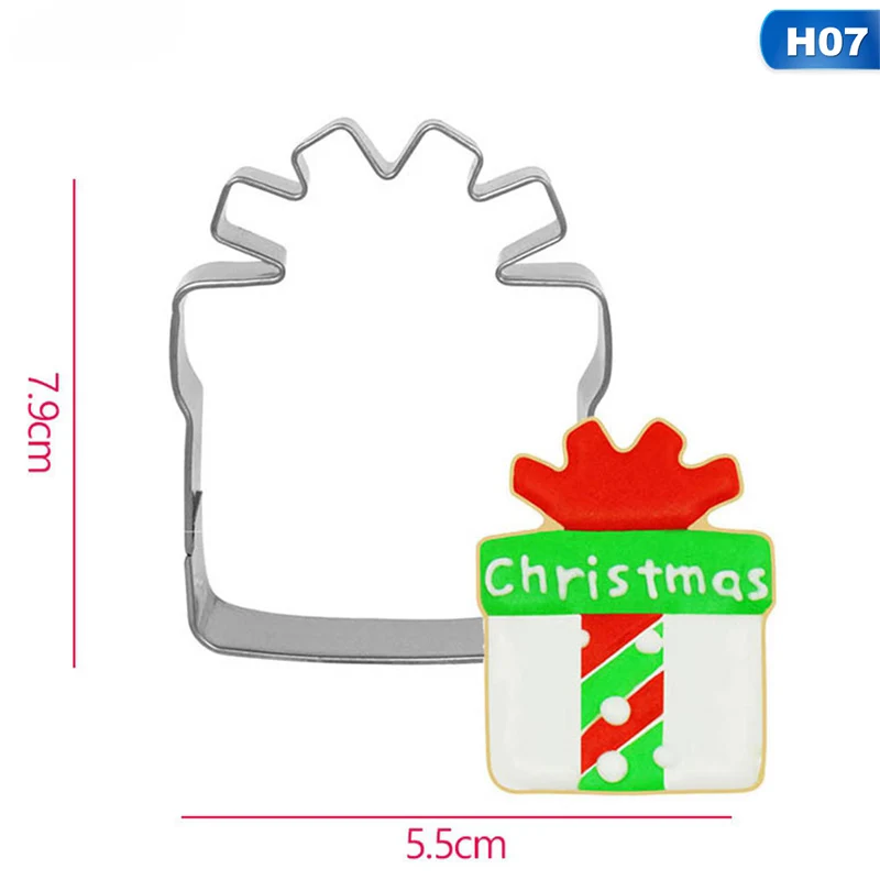 Stainless Steel Biscuit Mould Santa Claus Shape Fondant Cake Mold DIY Sugar Craft Xmas 3D Pastry Cookie Cutters Cake Tools