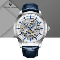 pagani design brand hot sale 2020 skeleton hollow leather mens wrist watches luxury mechanical male clock new man gift pd 1638
