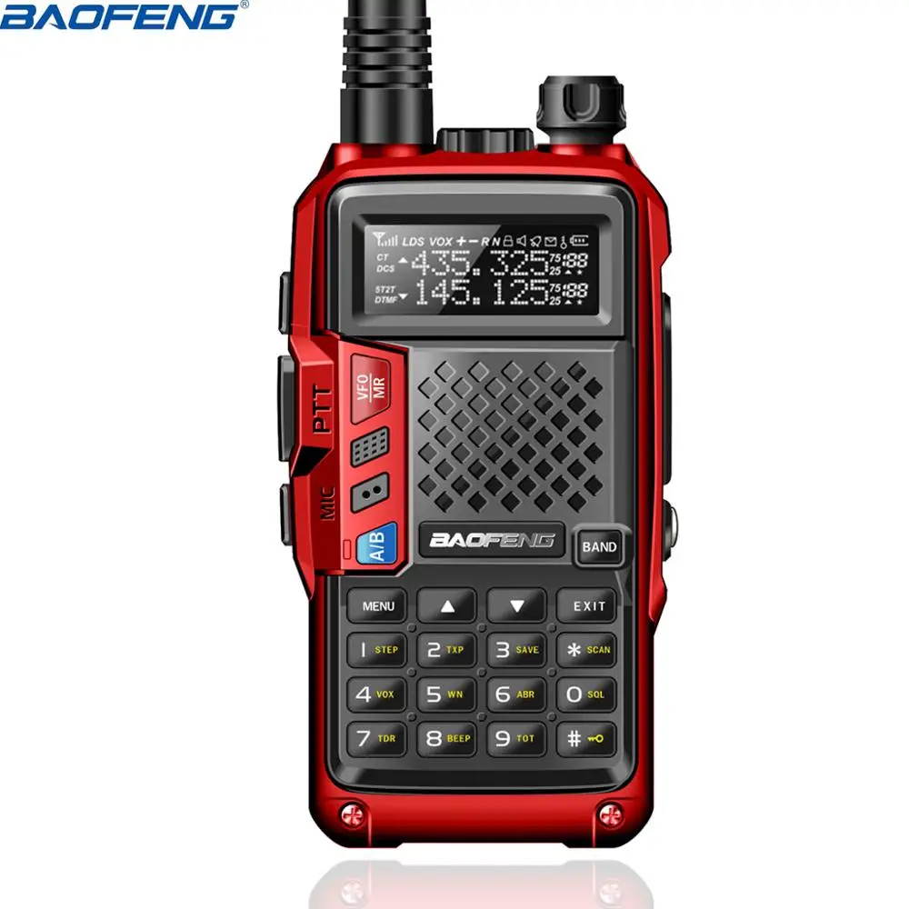 red BAOFENG BF-UVB3 PLUS 8 Вт 8 Вт Высокая мощность UHF/VHF Двухдиапазонный 10 км длинный диапазон портативный ham Walkie Talkie несколько режимов зарядки - Цвет: red