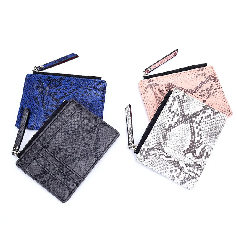 

New Fashion Unisex Bank Card Package Women Wallet snake Pattern Card Package Mini Zipper Purse Coin Bag Card Holders
