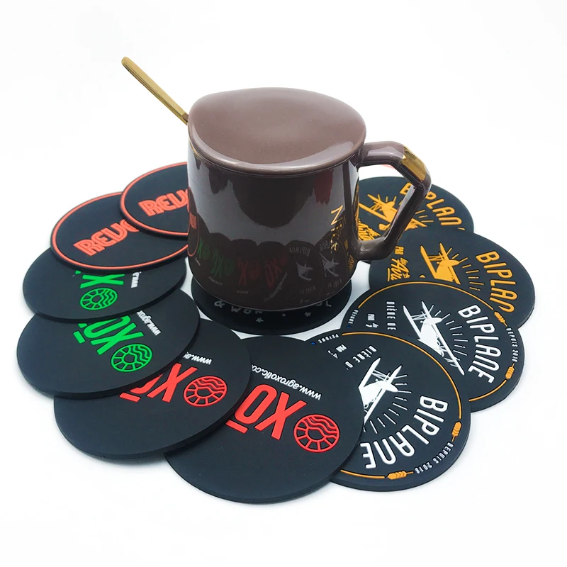 

Custom logo Cup Coaster mats table mat slip silicone coasters set kitchen