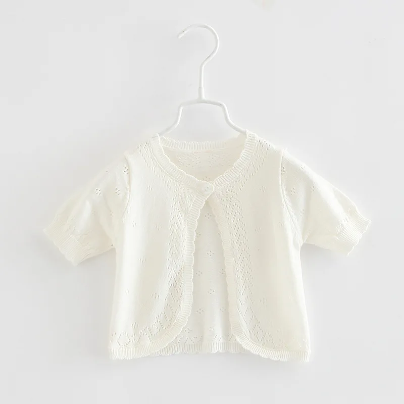 2021 летний Детский свитер куртка кардиган для девочек розового цвета с короткими