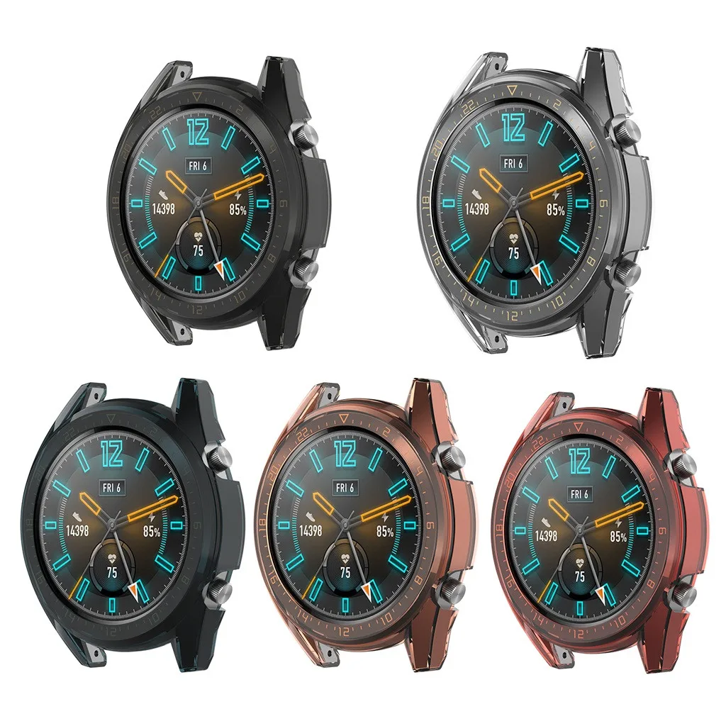 Чехол для huawei Watch GT/Для Active 46 мм прозрачный тонкий TPU протектор бампер рамка часов