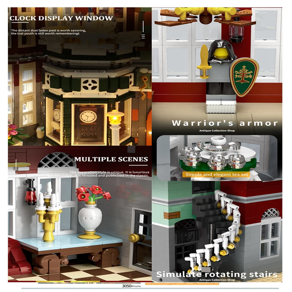 Угловой домик маяк набор огней модульный городской уголок магазин торговый