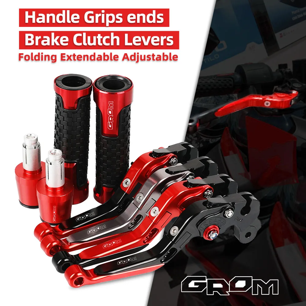 

Motorcycle Aluminum Adjustable Brake Clutch Levers Handlebar Hand Grips ends For HONDA GROM MSX125 2014 2015 2016 2017