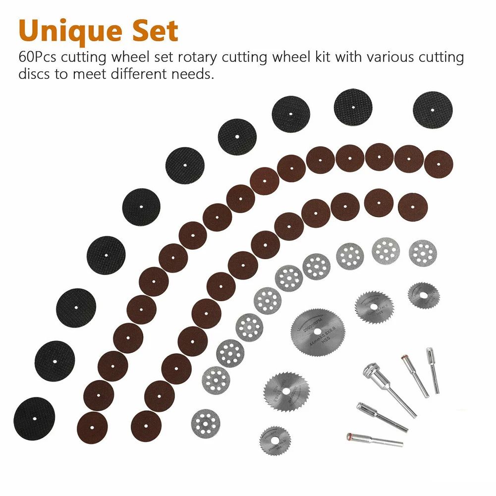 

60Pcs/set Cutting Wheel Set For Mini Drill Rotary Tool Accessories W/ Mandrel