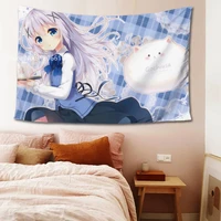 japan anime wall hanging is the order a rabbit tapestry carpets fabric home decoration painting carpet blanket wall bedspread