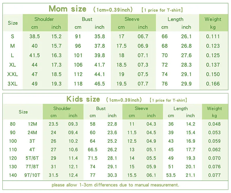 

MUMU Family Matching Outfits Cotton T-shirt Round Neck Short Sleeve Mom and Me Mommy and Daughter Matching Clothes