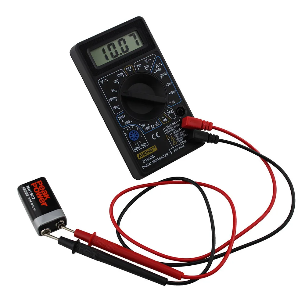 DT830B AC/DC ЖК-цифровой мультиметр 750/1000 в Вольтметр Амперметр Ом тестер Высокая