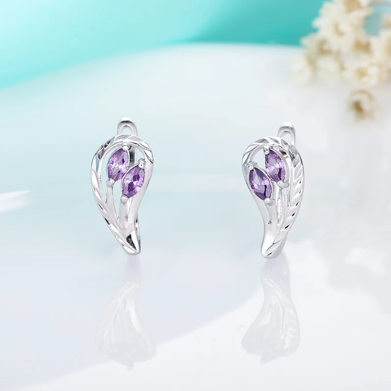 3-silver MAIKALE, модные маленькие серьги-гвоздики для женщин, красные/синие/черные/зеленые/фиолетовые серьги с кубическим цирконием, полые корейские ювелирные изделия с цветком - Окраска металла: 3-silver