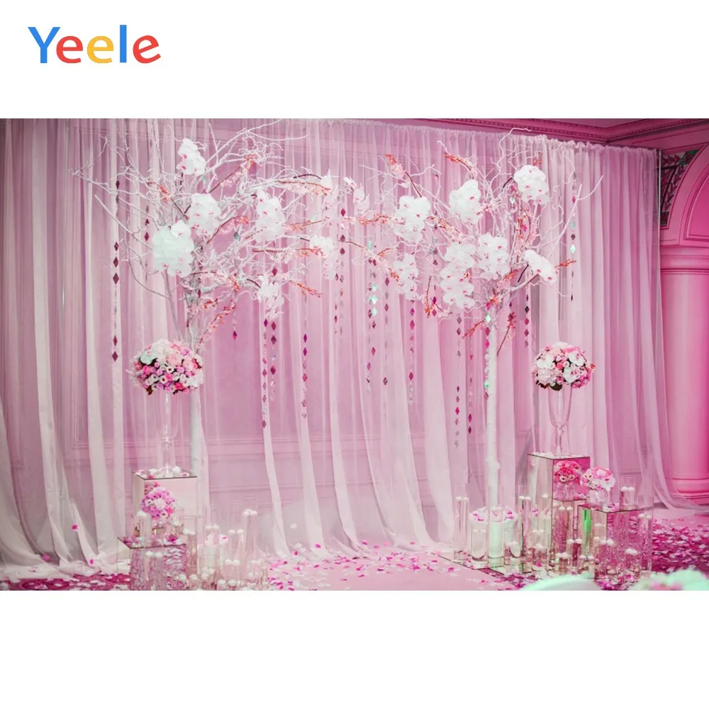 

Yeele Wedding Party Photocall Flower Curtain Decors Photography Backdrops Personalized Photographic Backgrounds For Photo Studio