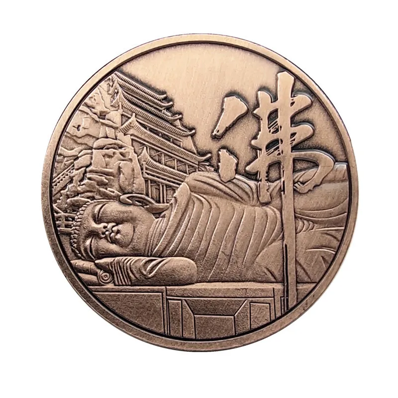 

Prayer Coins Religious Belief Commemorative Coins Amulets Dunhuang Custom Travel Medal Safe Badge