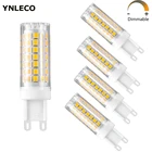 5 шт., светодиодные лампы G9 Светодиодная лампа с регулировкой яркости 220 В 110 В 6 Вт SMD2835 88 светодиодов, угол свечения 360, теплый натуральный холодный белый свет, заменяемые галогеновые лампы 50 Вт