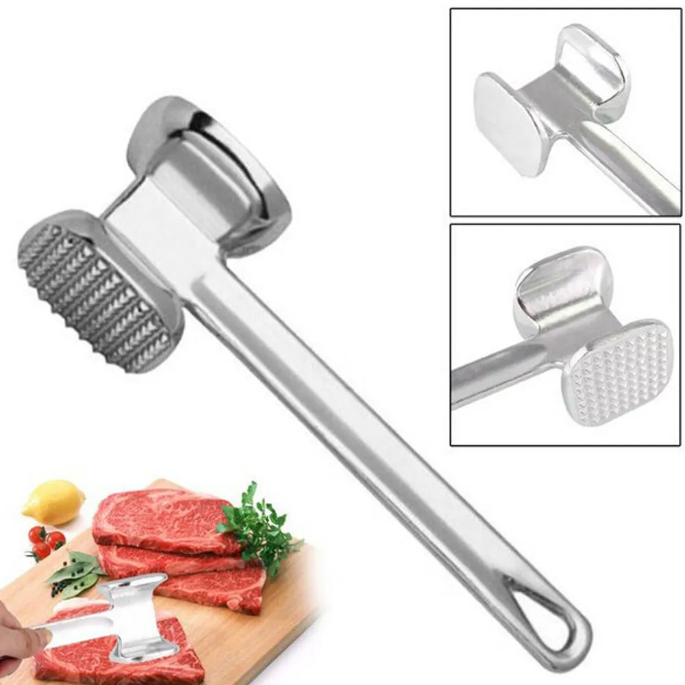 

19.5cm Two Sides Aluminum Meat Hammer Mallet Beef Chicken Steak Beefs Porks Quality Meat Needle Stainless Steel Kitchen Tools