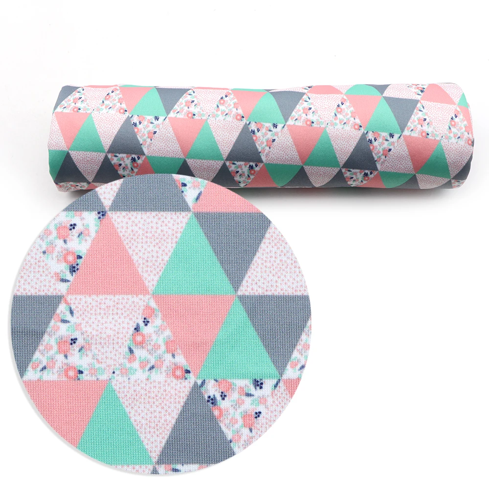 

50*145cm Flower 4th July 4 Ways Stretch Knit Fabric Patchwork For Sewing DIY Clothes Quilting Bedding Patchwork,1Yc11133