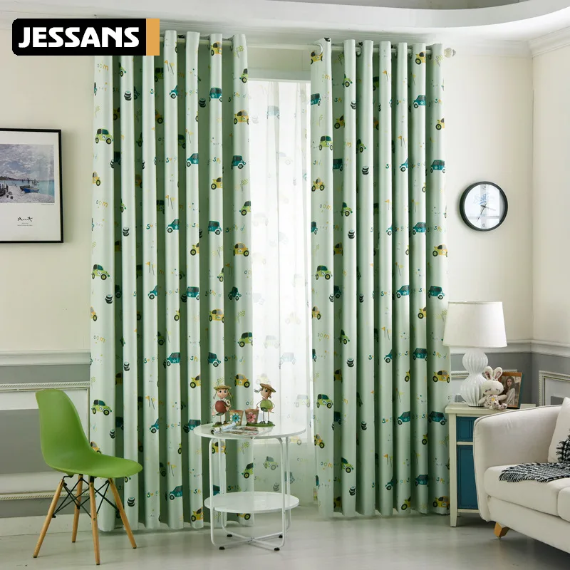 

Nursery Cartoon Car Children Boys Blackout Curtains Treatment Baby Room Drapes Curtains for Kids Bedroom