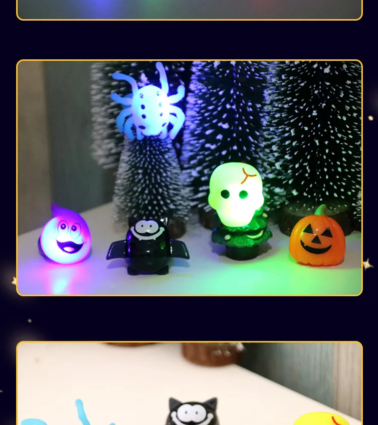 

Pumpkin Bat Ring Glowing Toys Children Gifts Halloween Gifts Prom Party Christmas Finger Lights