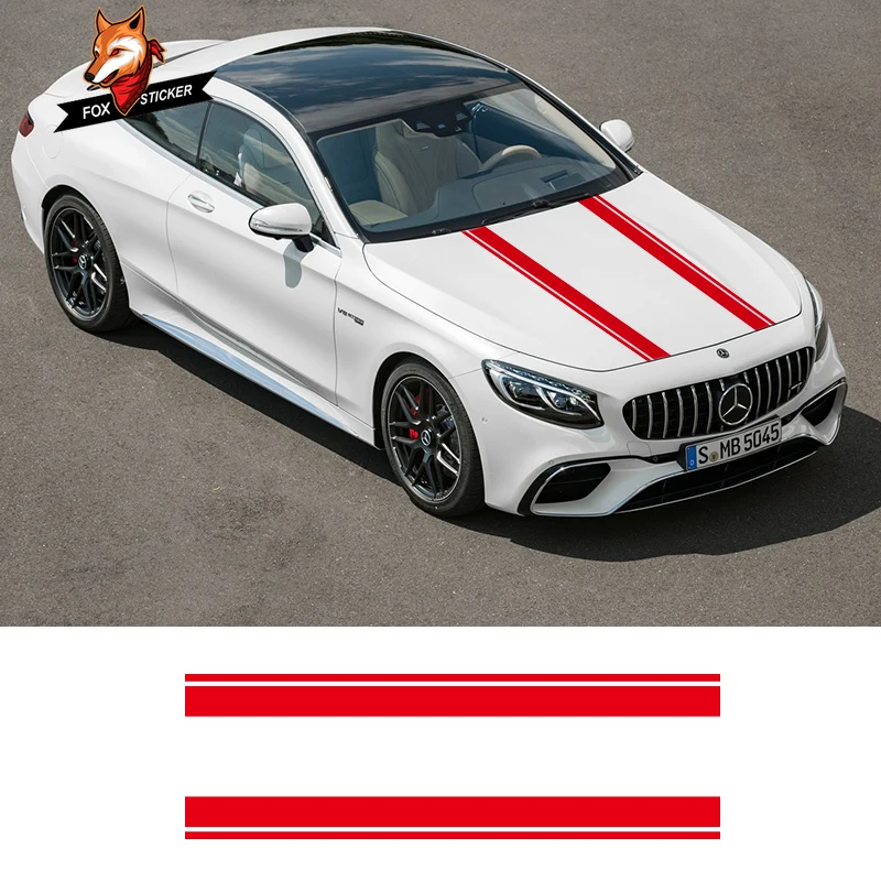 Автомобильная наклейка в полоску на капот Классические наклейки для кузова Mercedes