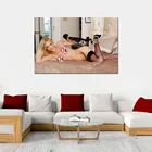 Красивая блондинка девушка горячее тело Сексуальная модель фото стены искусства плакат и принты холст картина для декора комнаты