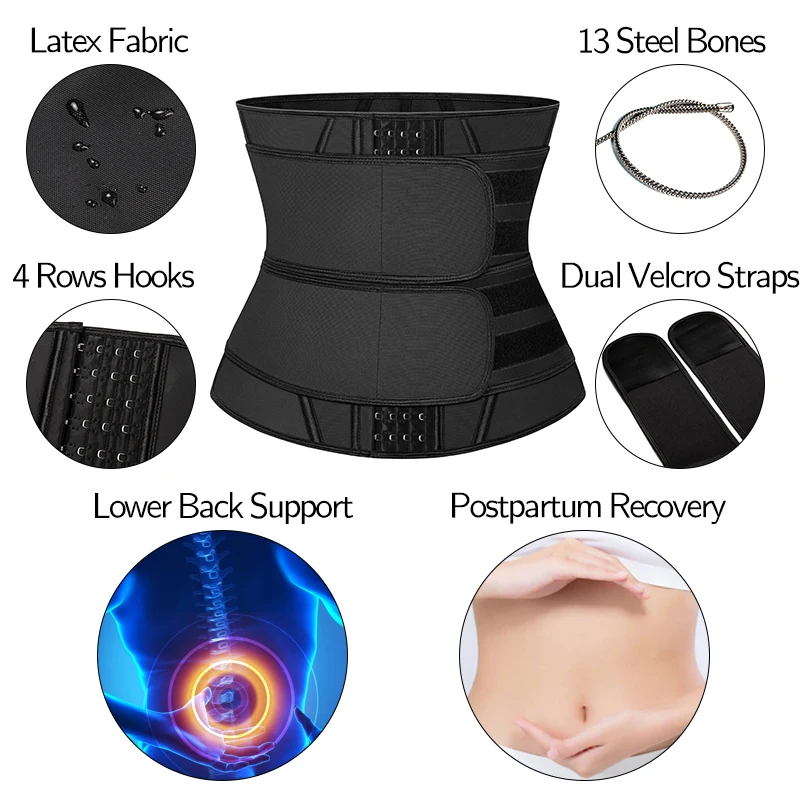 Латексный тренажер для талии корсеты Женский корсет похудения сауна пояс пота
