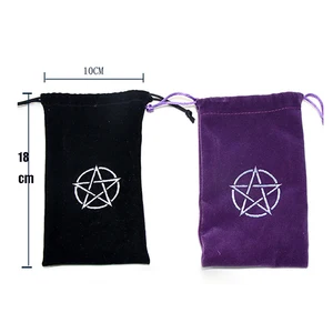 10*18 см с вышивкой; Бархатная Таро карты сумка для хранения мини Планшеты Комплект карманы для кубик для настольной игры сумки цвета: черный, фиолетовый