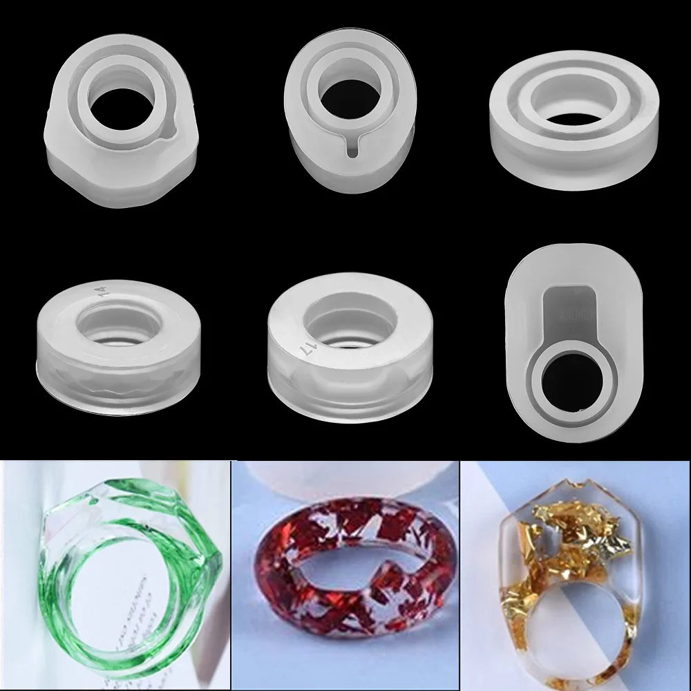 1 шт. кольца силиконовая форма для смолы ручной работы ювелирные изделия эпоксидная смола формы для DIY Изготовление, поиск ювелирных изделий...