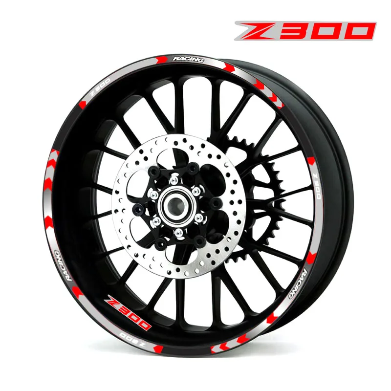 

New high quality 12 Pcs Fit Motorcycle Wheel Sticker stripe Reflective Rim For Kawasaki Z300