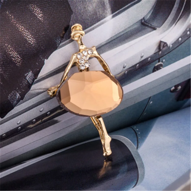 Korean version of the popular accessories beautiful ballet girl temperament big crystal ladies brooch modern fashion jewelry | Украшения и