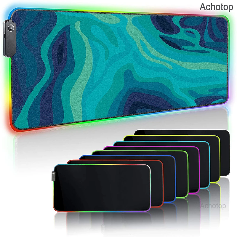 

Strata Liquid LED Light Gaming Mouse Pad RGB Large Keyboard Cover Non-Slip Rubber Base Computer Carpet Desk Mat Pad For PC Gamer