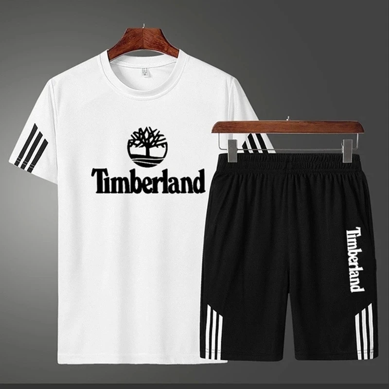 

2021 uomo Casual Set moda 2 pezzi tuta a righe manica corta T-shirt pantaloncini Set abbigliamento sportivo maschile tuta estiva