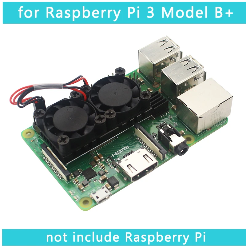 Raspberry Pi 4 Model B двойной вентилятор с радиатором окончательные двойные вентиляторы