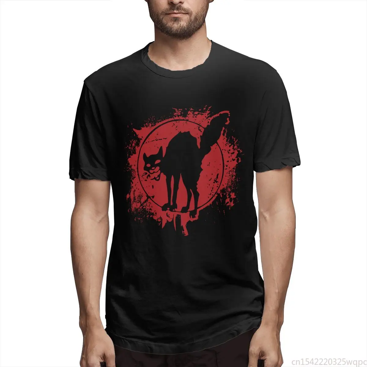 

Black Cat Men's Awesome Tee Shirt Short Sleeve O Neck T-Shirt Original Clothes
