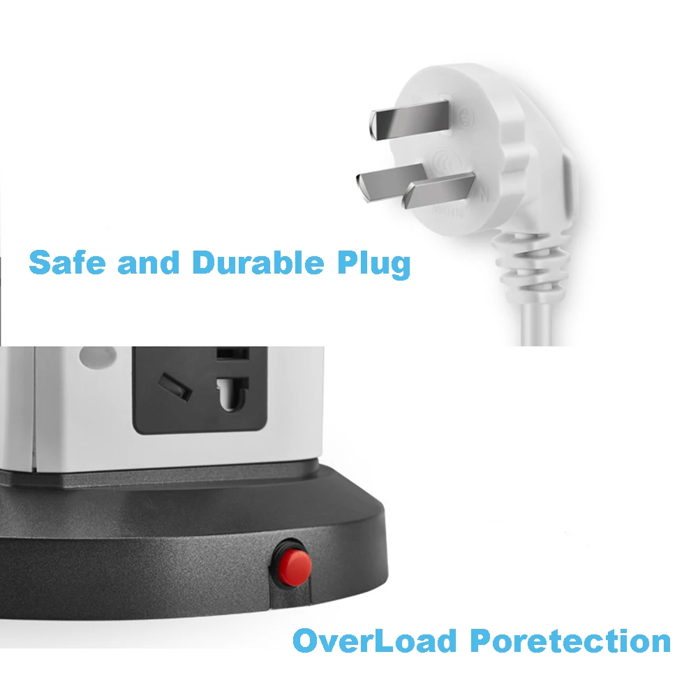 Удлинитель электрический с защитой от перенапряжения 16 розеток USB 1 8/2 8/4 8