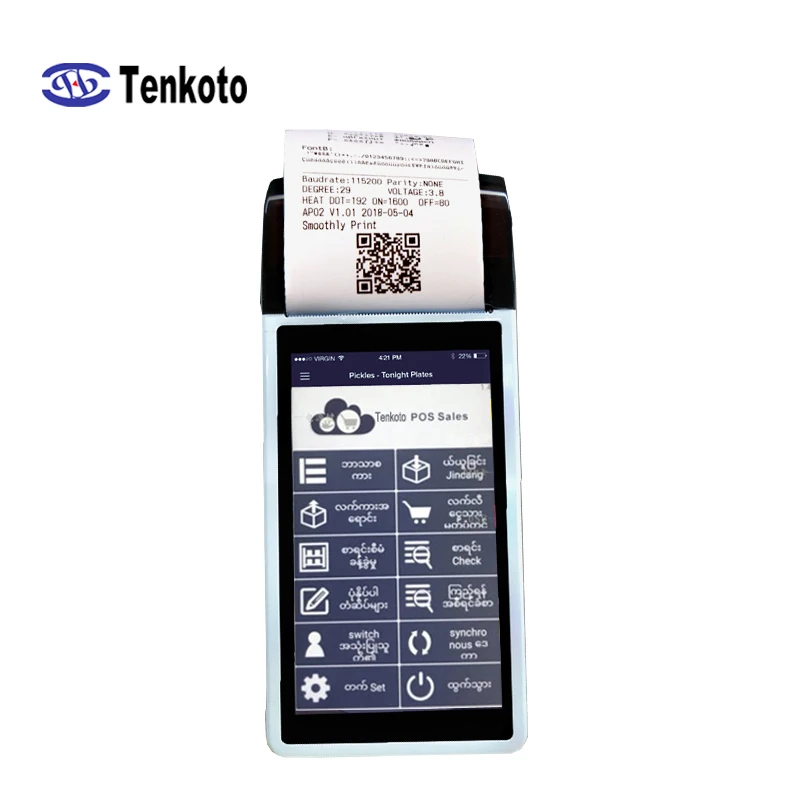 Android 6 0 POS чековый принтер 58 мм сенсорный экран КПК pos терминал GPRS WIFI Bluetooth 3G