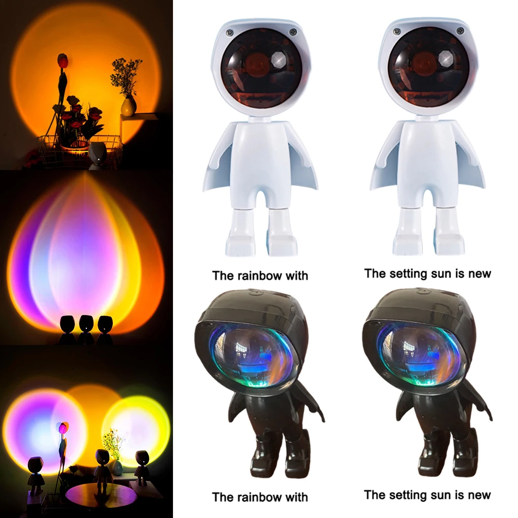 

Закат проектор лампа с радужным атмосферу светодиодный ночной Светильник для дома Спальня кофе магазин фон украшение стены USB настольная л...